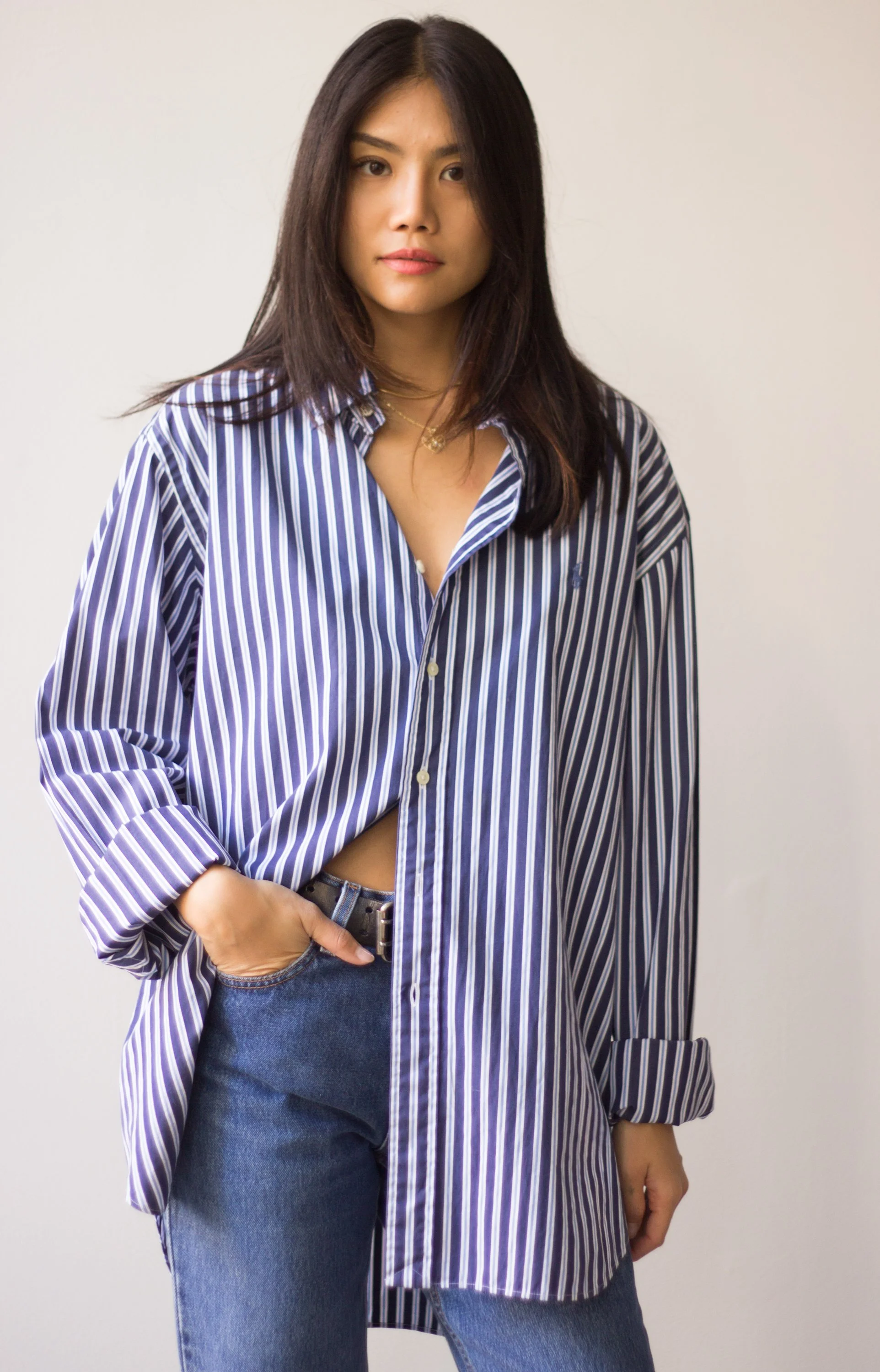 1990s Ralph Lauren Cotton Striped Shirt Wayward Collection
